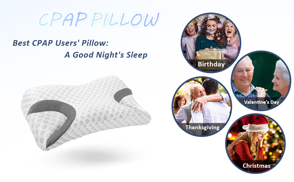 CPAP Memory Foam Pillow for Side Sleeper, Sleep Apnea Pillow for