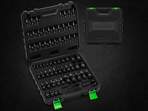 The storage case has printed size and all drive tools have size markings on sockets for easy ident