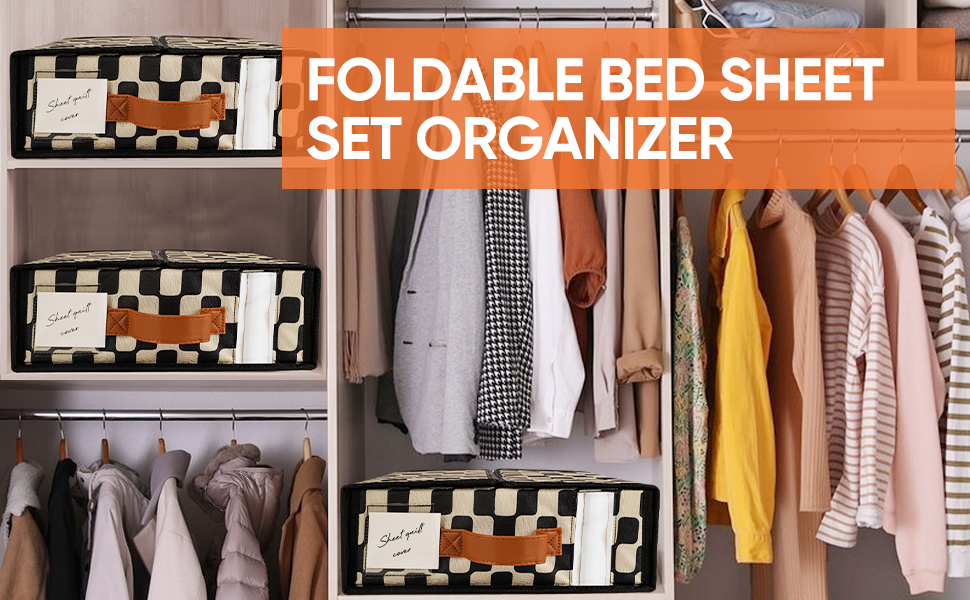 2 Pack Foldable Bed Sheet Set Organizer, Sheet Cube Set