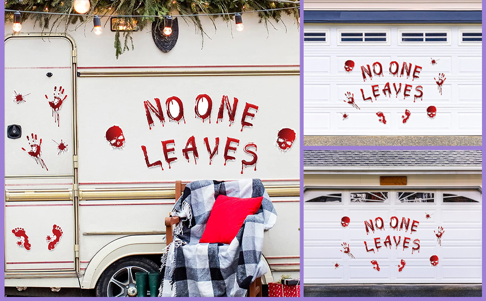 Whaline Halloween Garage Door Bloody Halloween