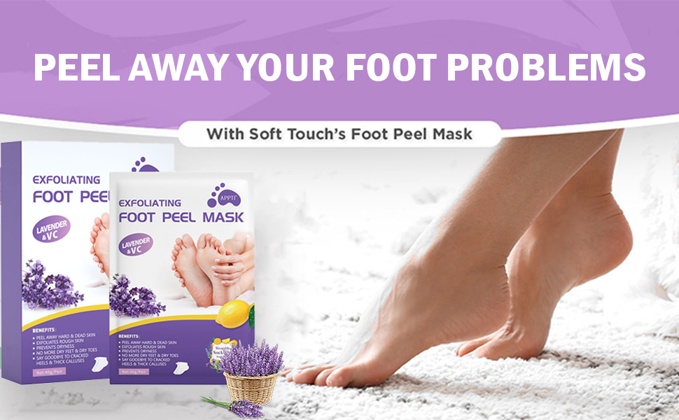 Hydrates Feet Peeling Mask for Removes Dry Dead Skin, Cracked Heels &Calluses