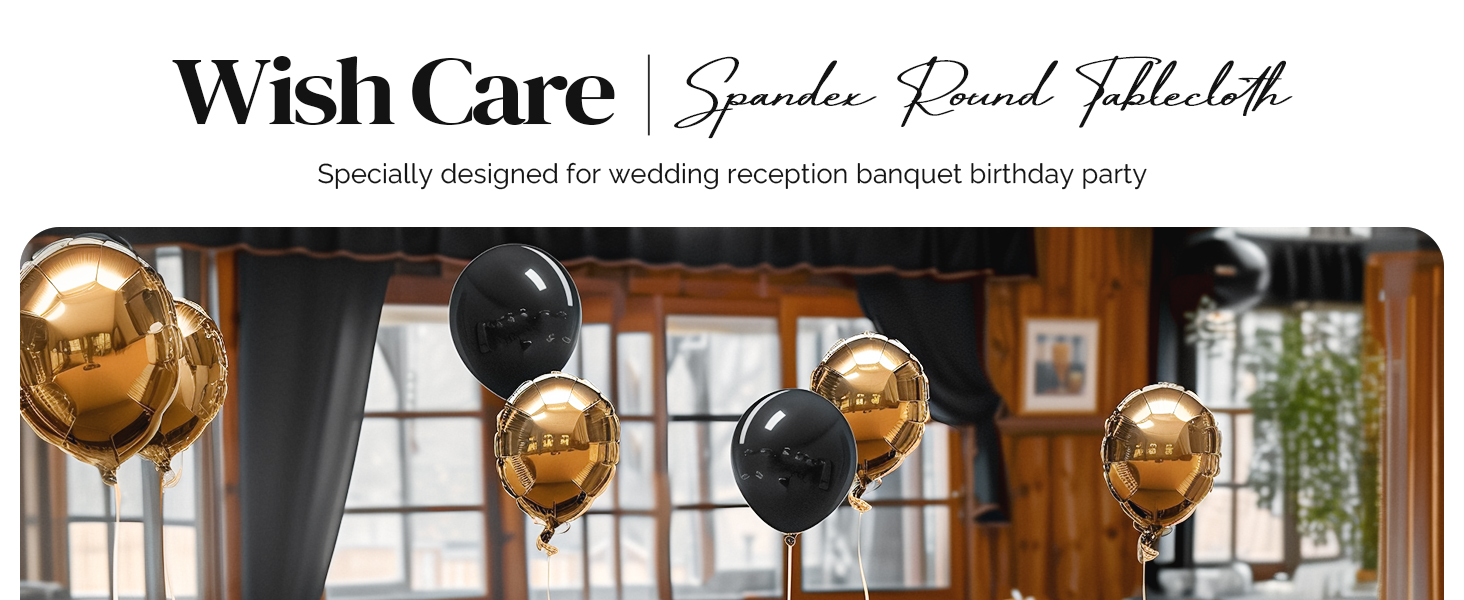 6 Pack Black Spandex Round Tablecloths for 60 inch Table