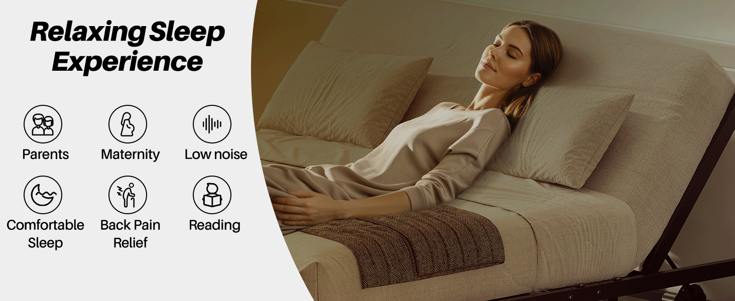 Redlife Adjustable Bed Frame Queen, Electric Bed Frame with