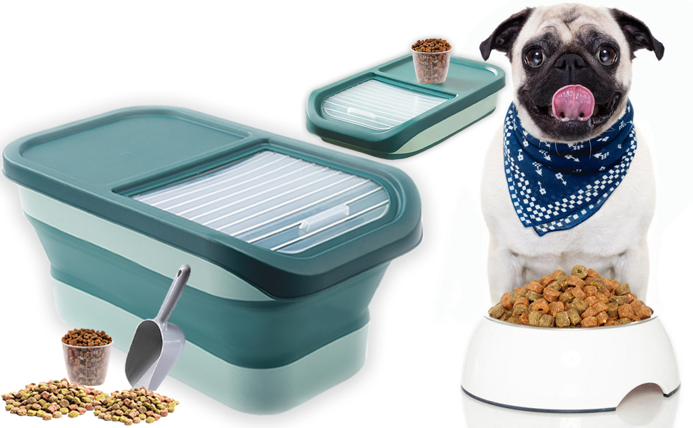 Pet Food Storage Container, Collapsible 13 lb Dog Food