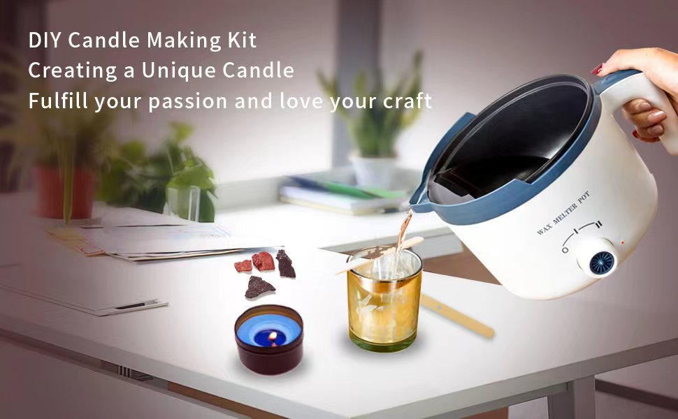 Candle Making Kit with Electric Wax Melting Pot, Soy Candle Wax for
