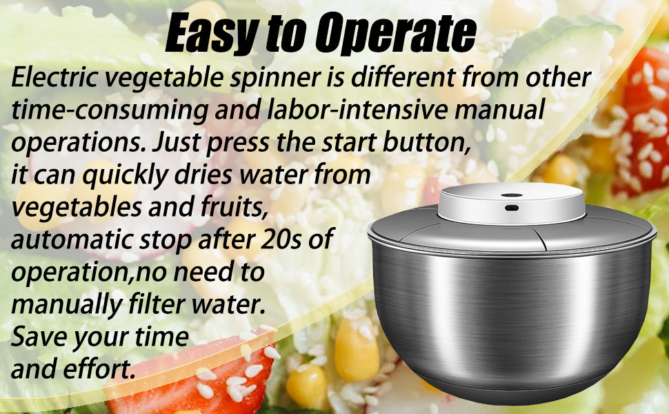 Amazon.com: Electric Salad Spinner, 4.8L Large Capacity