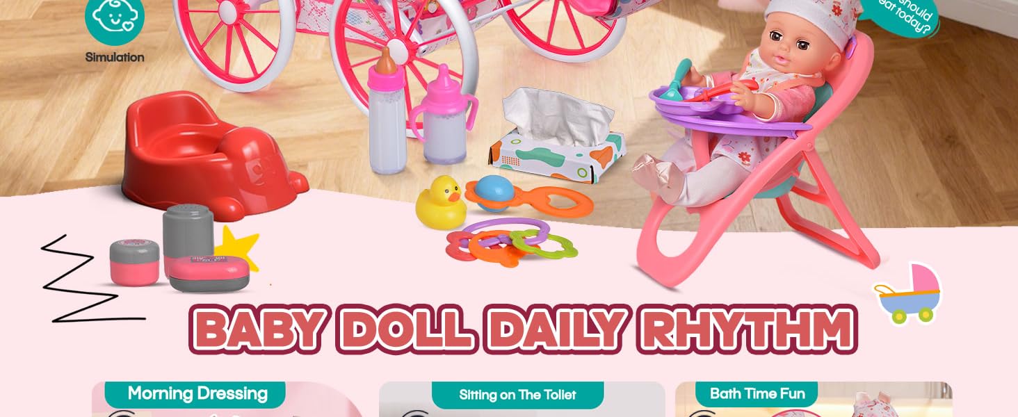baby doll accessories baby stroller toys for 3 year old girl with baby doll clothes