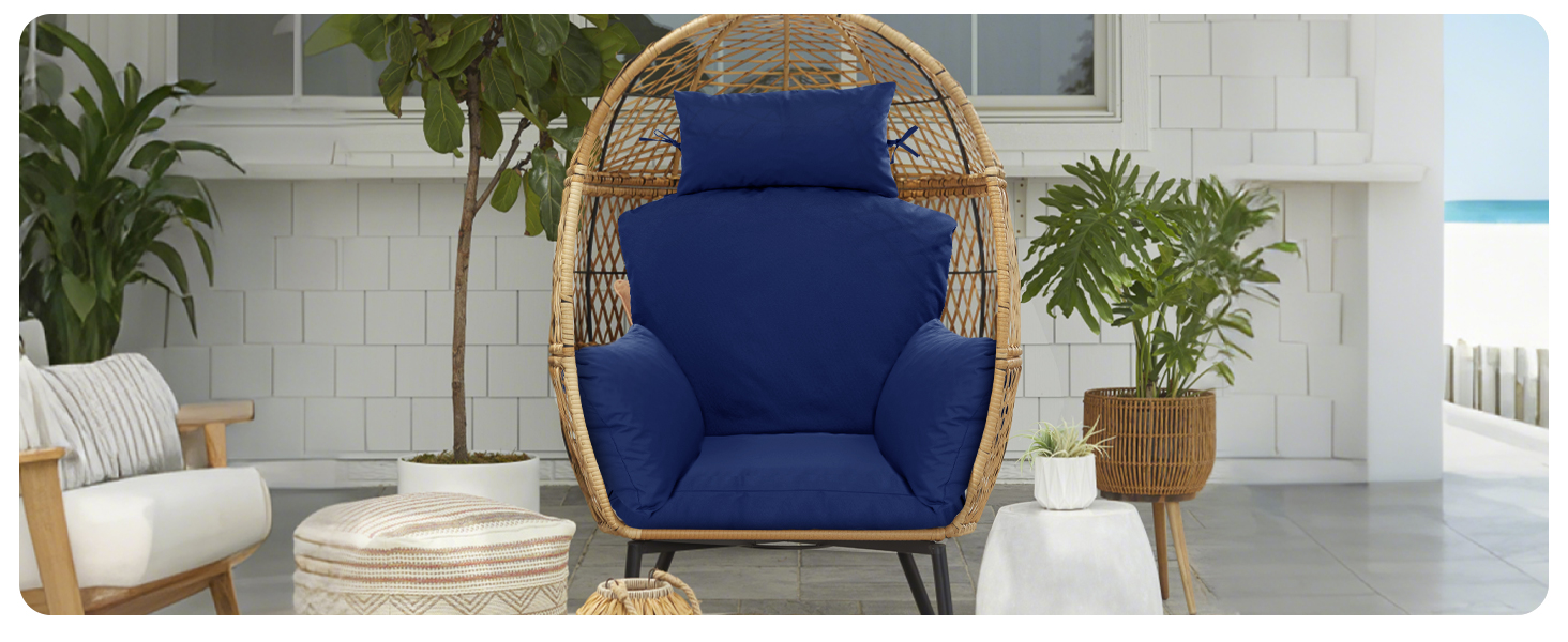 Versatile Egg Chair Cushion – Perfect for Indoor Rooms, Patios, Balconies, Gardens, and Porches