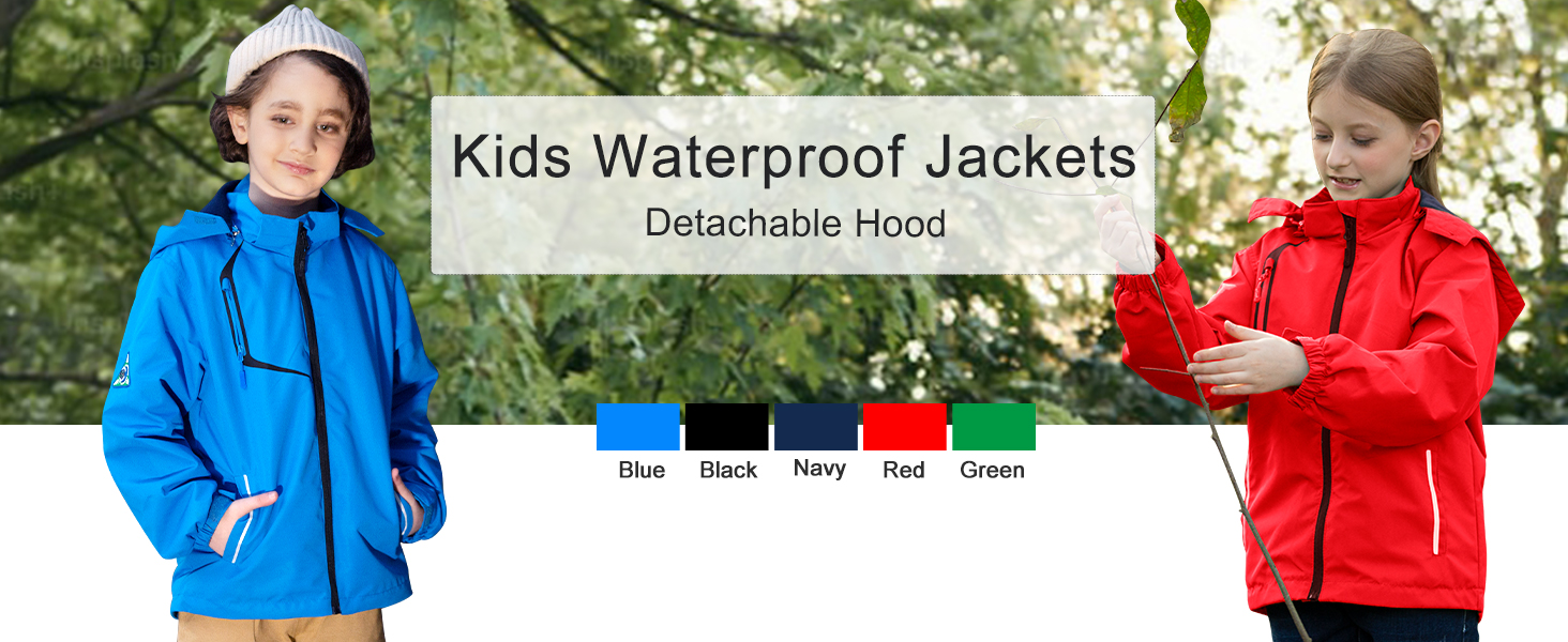 The raincoat for kids with Detachable Hood is suitable for school or casual wear