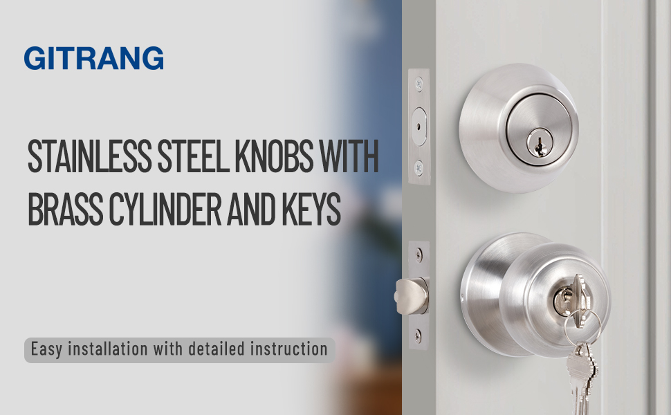 GITRANG All Keyed Identical Deadbolt Door knob Single Cylinder Deadbolt