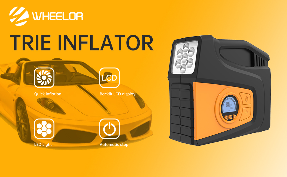 Wheelor Air Compressor Tire Inflator, Portable Air