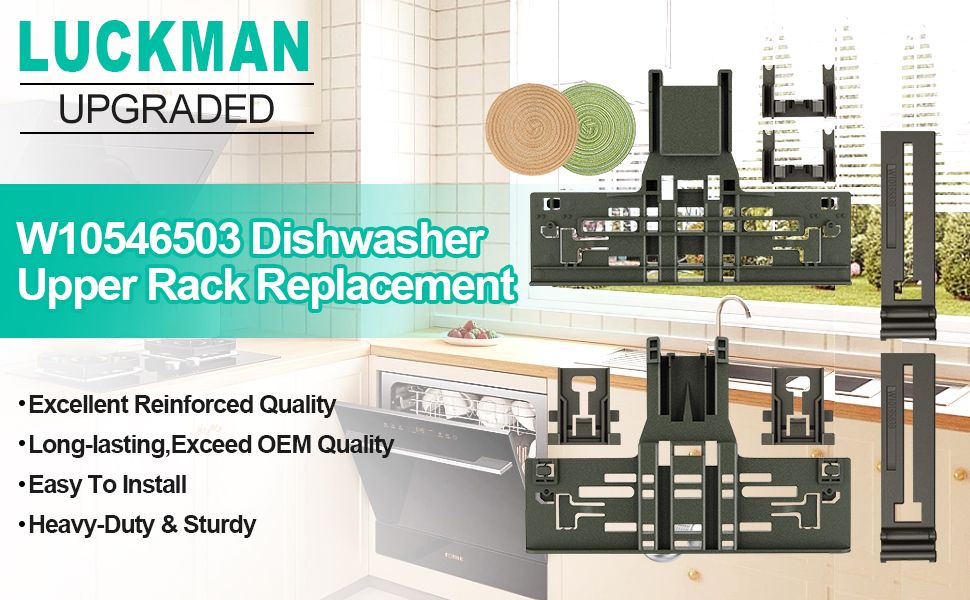 Upgraded W10546503 Dishwasher Top Rack Adjuster Compatible with Kitchenaid