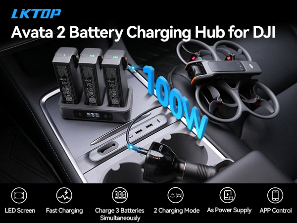 Amazon.com: LKTOP 100W Avata 2 Battery Charging Hub Kit for DJI