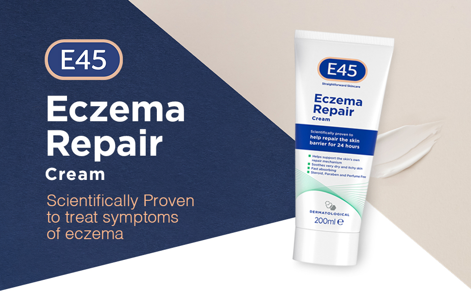 E45 Eczema Repair Cream, Eczema Cream Adults and Children, Suitable for face, Body and Hands