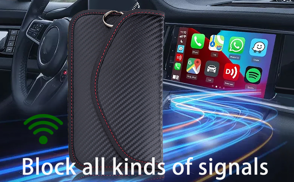 Faraday Bag for Key Fob, 2 Pack Car Key Pouches Leather Keyless Entry