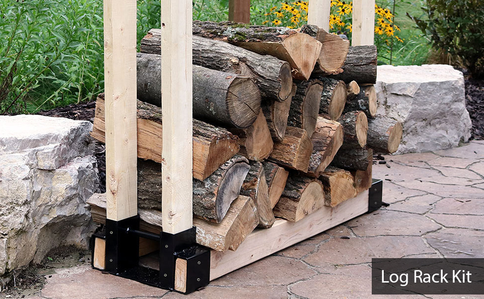 Sunnydaze Firewood Log Rack Bracket Kit Steel Wood
