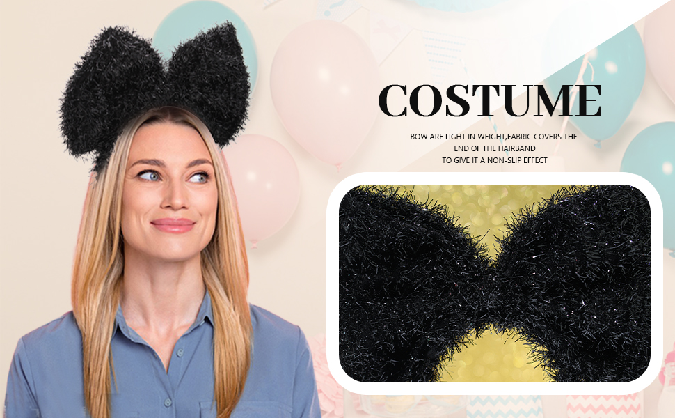 black large bowknot headpiece for women fashion
