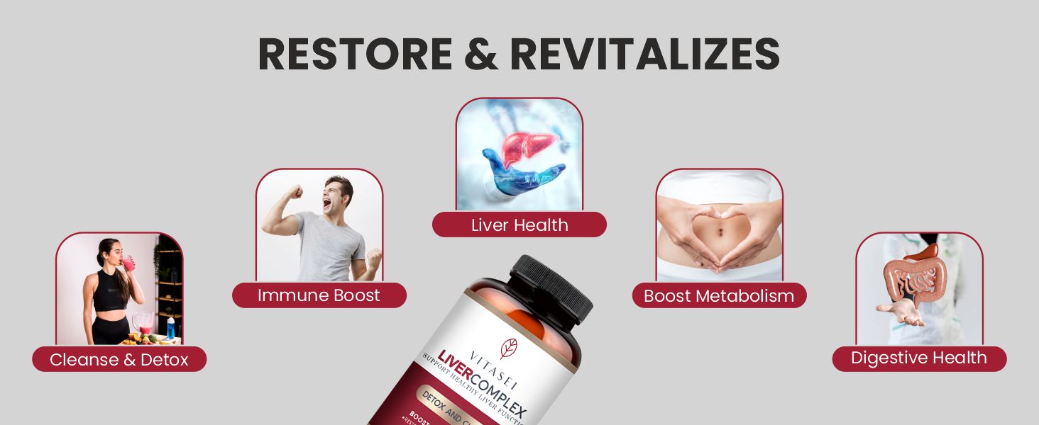 VITASEI Liver Cleanse Detox & Repair, Liver Complex W/Milk