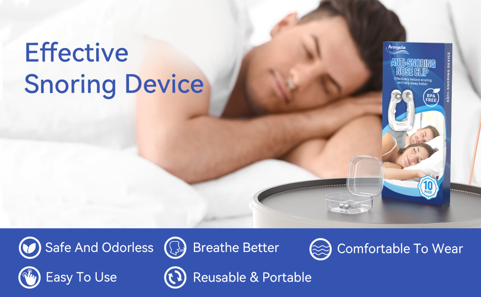 Anngola Snoring Solution, Silicone Anti Snoring Nose Clip