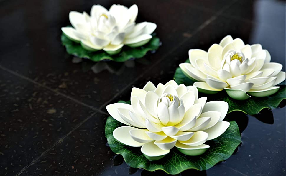 Buy Ryme Plastic Assorted Colour Big Lotus Artificial Floating Flower