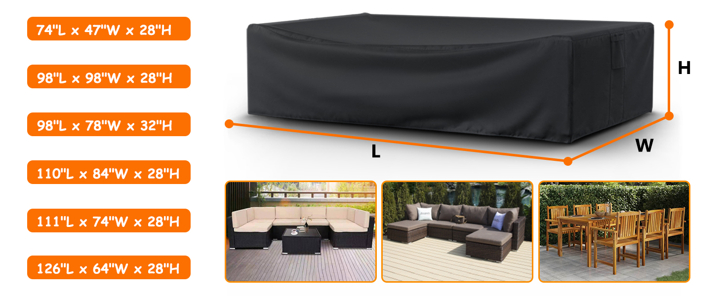 STARTWO Patio Furniture Covers Waterprpoof, Tear Resistant