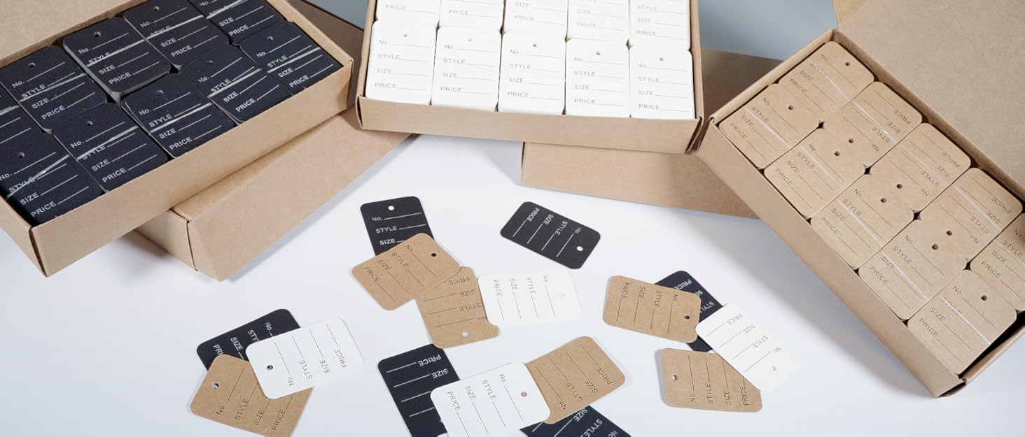 G2PLUS 1000 Stück Kleinen Preisetiketten Hängeetiketten Preisetiketten zum Anhängen 3.2X5CM