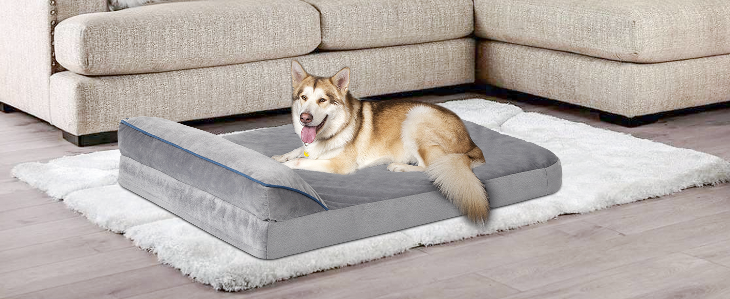 Bnonya Orthopedic Dog Bed Medium, Dog Beds for Medium Dogs Bolster Pet