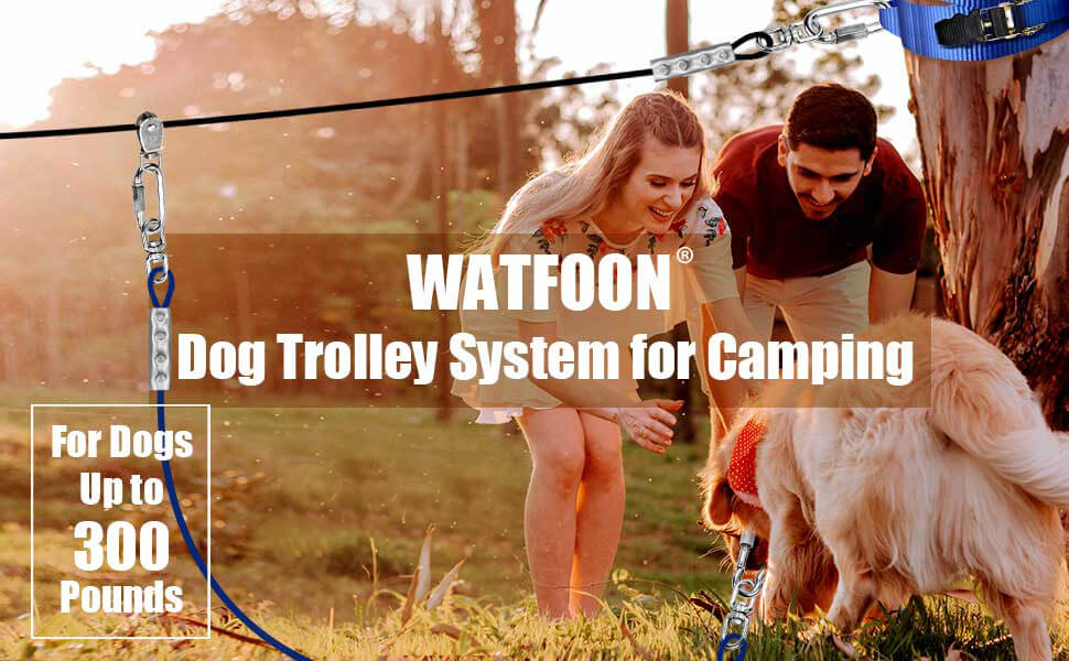 WATFOON Dog Runner for Yard, Dog Trolley Cable System