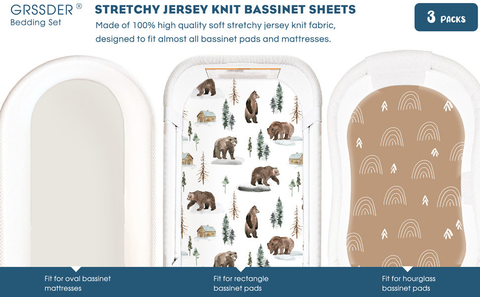 GRSSDER Stretchy Ultra Soft Fitted Sheet Set 3