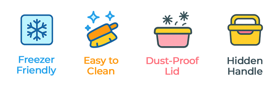 freezer friendly easy to clean dust proof 