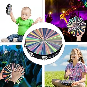 Amazon.com: EASTROCK Radiant Tambourine Hand Held Drum 10