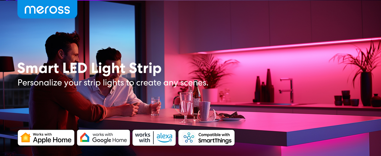 meross Smart LED Strip Lights Works with Apple HomeKit Siri, 32.8ft
