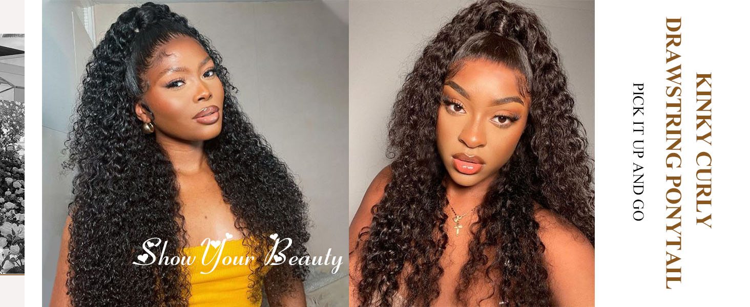 Kinky Curly Ponytail Extension
