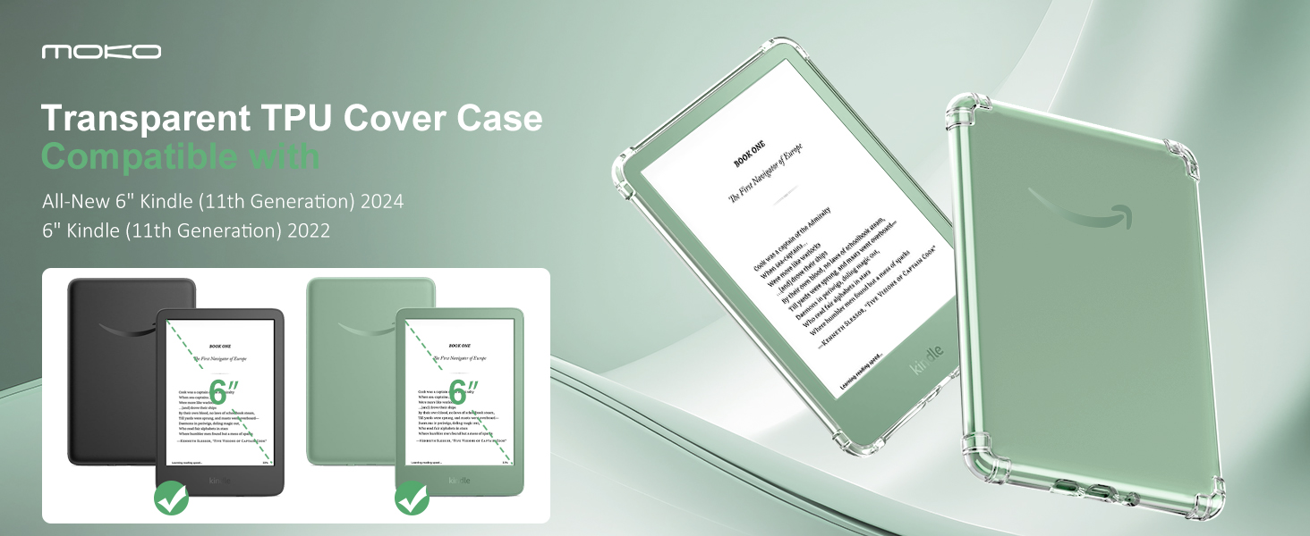 kindle 11th gen 2024 case clear case for kindle 11th 2022 kindle transparent tpu cover