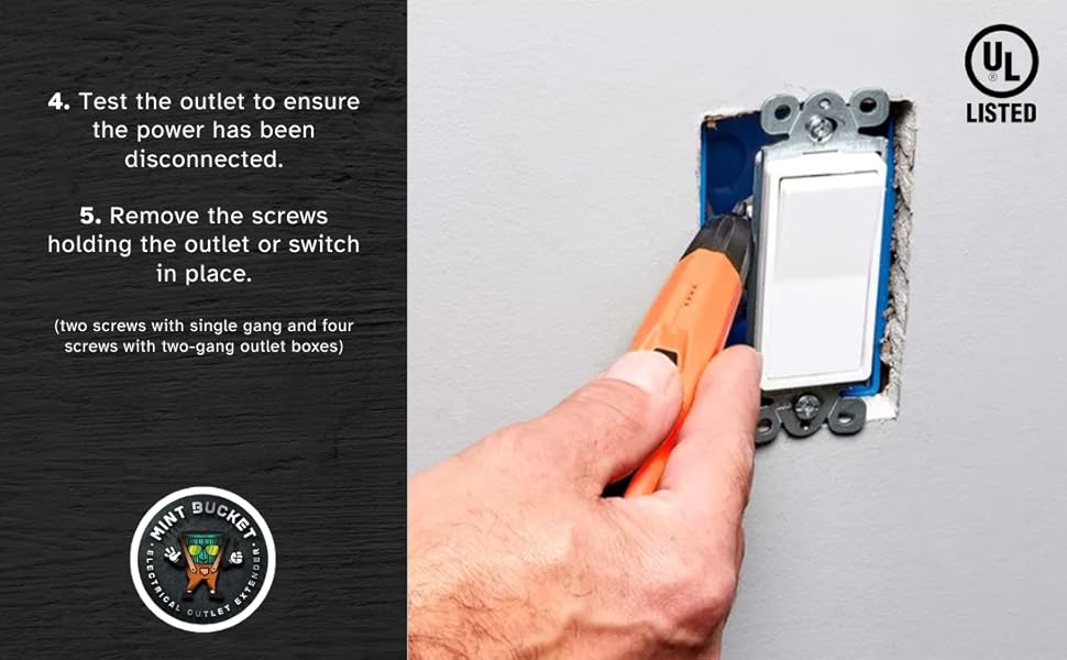 5Pack 1/2" Double Gang Receptacle Outlet Box Extender UL Listed Electrical Outlet Extender