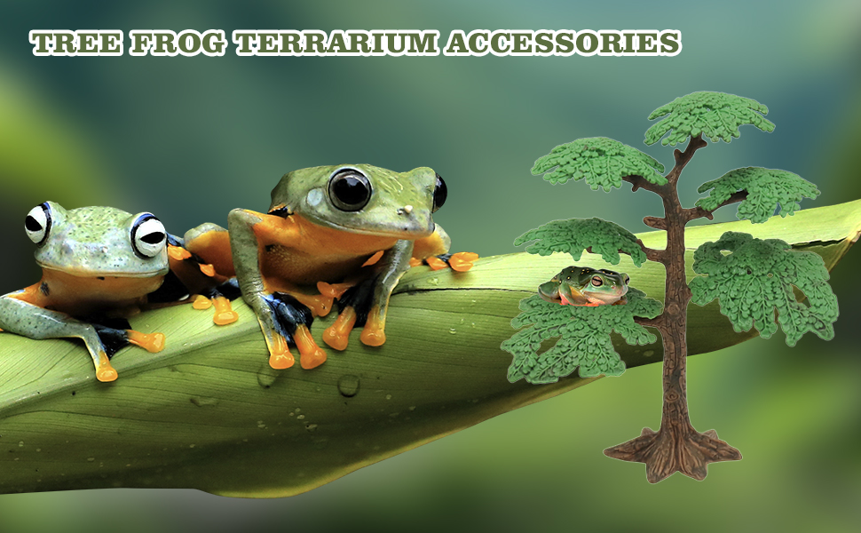 Tree Frog Terrarium Accessories, Plastic Simulation Tree Decoration for Tank