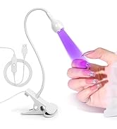 Geisofu UV Nail Lamp, White, Metal, 3W LED, Dual Wavelength, Dimmable, USB Powered, Flexible, Com...