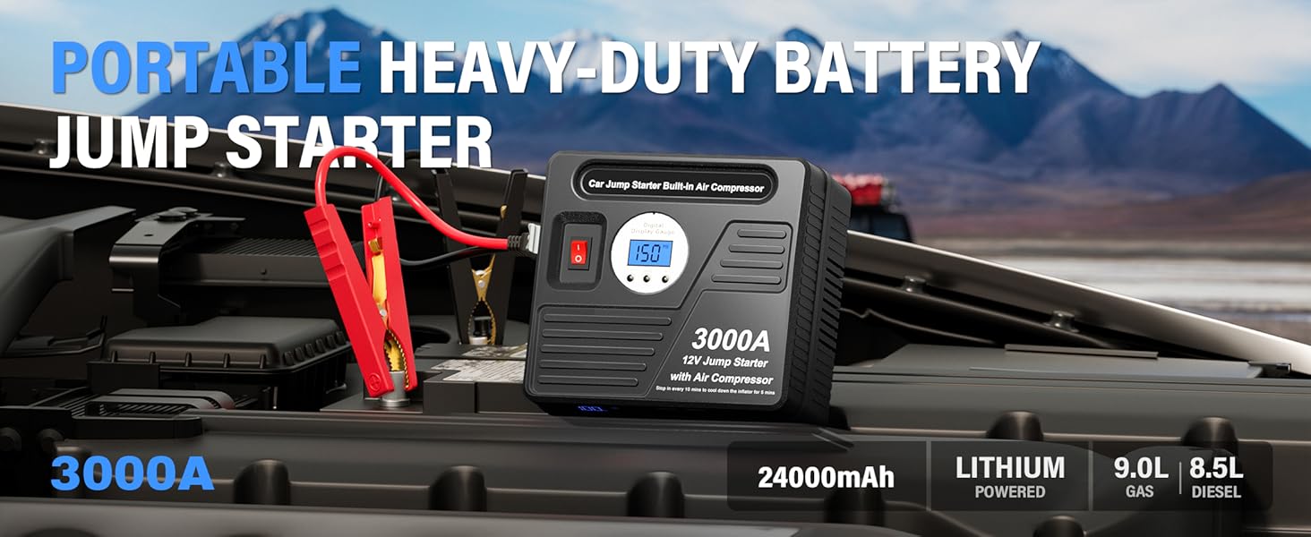 car jump starter with air compressor