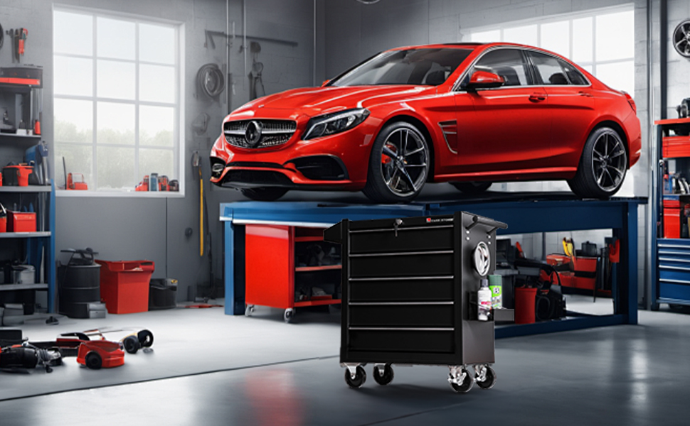 It shows the application scenarios of TZ35: it can be used in garages, workshops and other places.