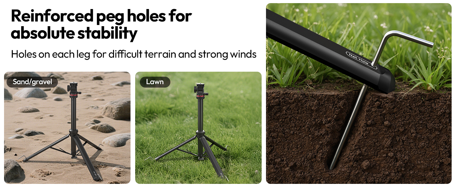 ulanzi handheld video light stand with a 1/4&#34; screw travel, hiking, vlogging