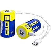 EEMB 1.5V Rechargeable D Batteries 5550mWh Lithium D Cell USB Type C Charging Cable LR20 Replacem...