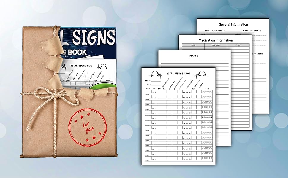 Vital Signs Log Book Complete Health Monitoring Track Blood Sugar