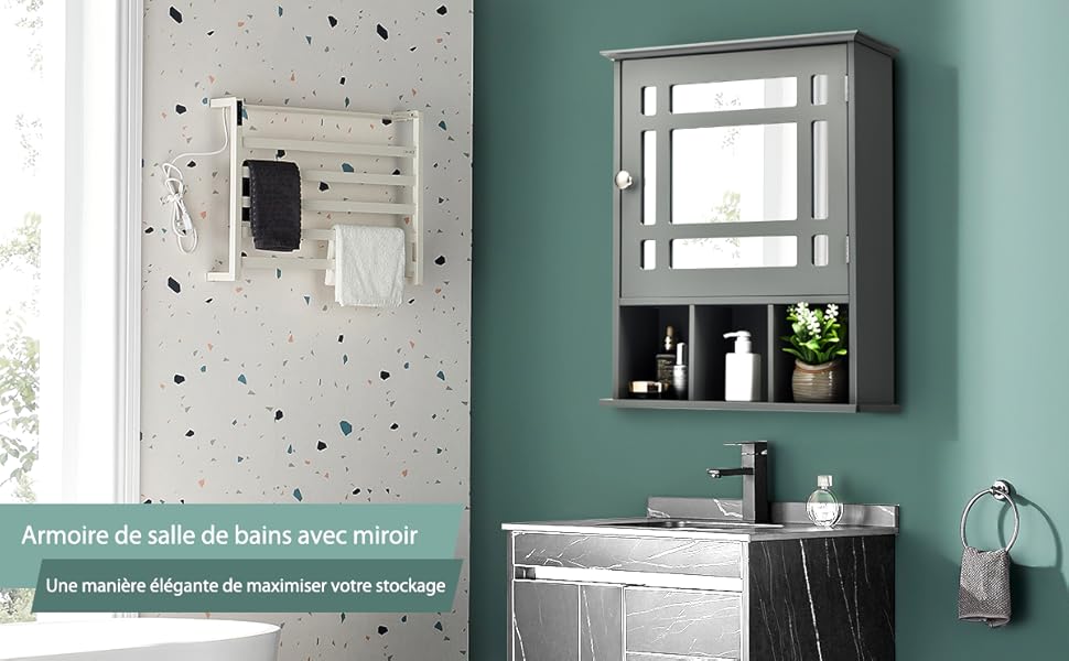 COSTWAY Armoire De Salle De Bain Murale Avec Miroir Impérméable Fait En MDF Avec 2 Etagères Réglables Et 3 Compartiments Gris 12 COSTWAY Armoire De Salle De Bain Murale Avec Miroir Impérméable Fait En MDF Avec 2 Etagères Réglables Et 3 Compartiments Gris -Songmics Soldes Magasin AAHKMJXYDAFdJAOAIMEbOAchlkWZ0oakZn uVZ0mPidMNbILvCvspZ4oG3fPgIqc1P26RdPiG8KHKUtblW5 ULKvLD1OHzwX