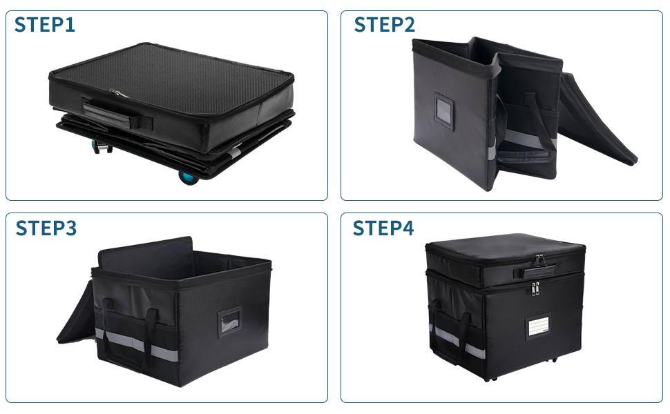 HAMOPY File Box, 2 Layers Detachable Fireproof Document Box