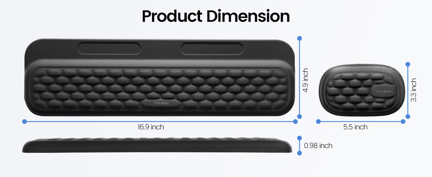 Vaydeer Keyboard and Mouse Wrist Rest Set with Sticker