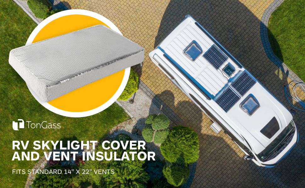 TonGass XL 14x22" Winter RV Skylight Cover, RV Vent