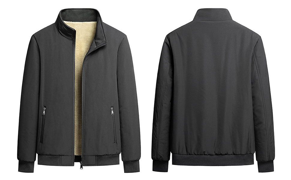 Amazon | [D.IIZOO] 裏ボア ジャケット メンズ スタンドカラー 裏起毛