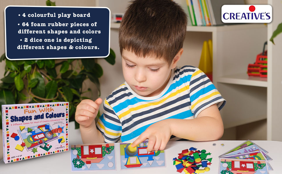 fun with shapes & colours learning educational game ages 4 & up children development activity