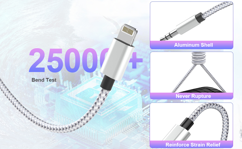 Opluz Lightning to 3.5mm iPhone Aux Cord 3.3FT Apple MFI