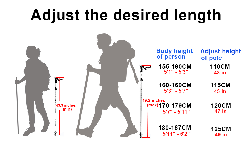 collapsible trekking hiking pole for travel men and women